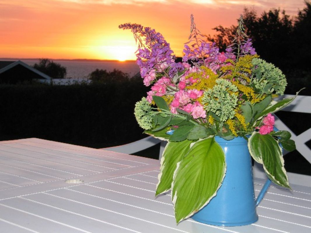 Solnedgang fra terrasseSunset from deckSunset from deck